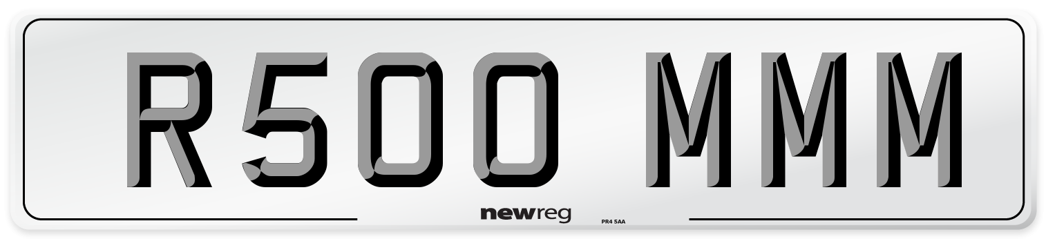 R500 MMM Number Plate from New Reg